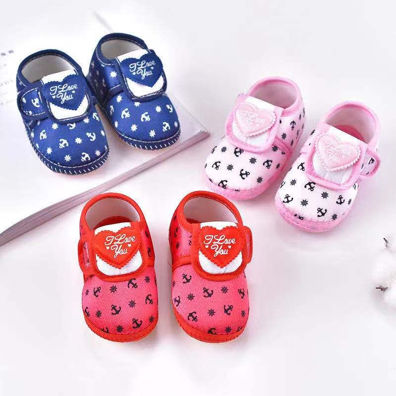 Velcro non-removable, anti-slip, soft-soled, cute baby shoes for walking, baby shoes, cotton shoes for new children