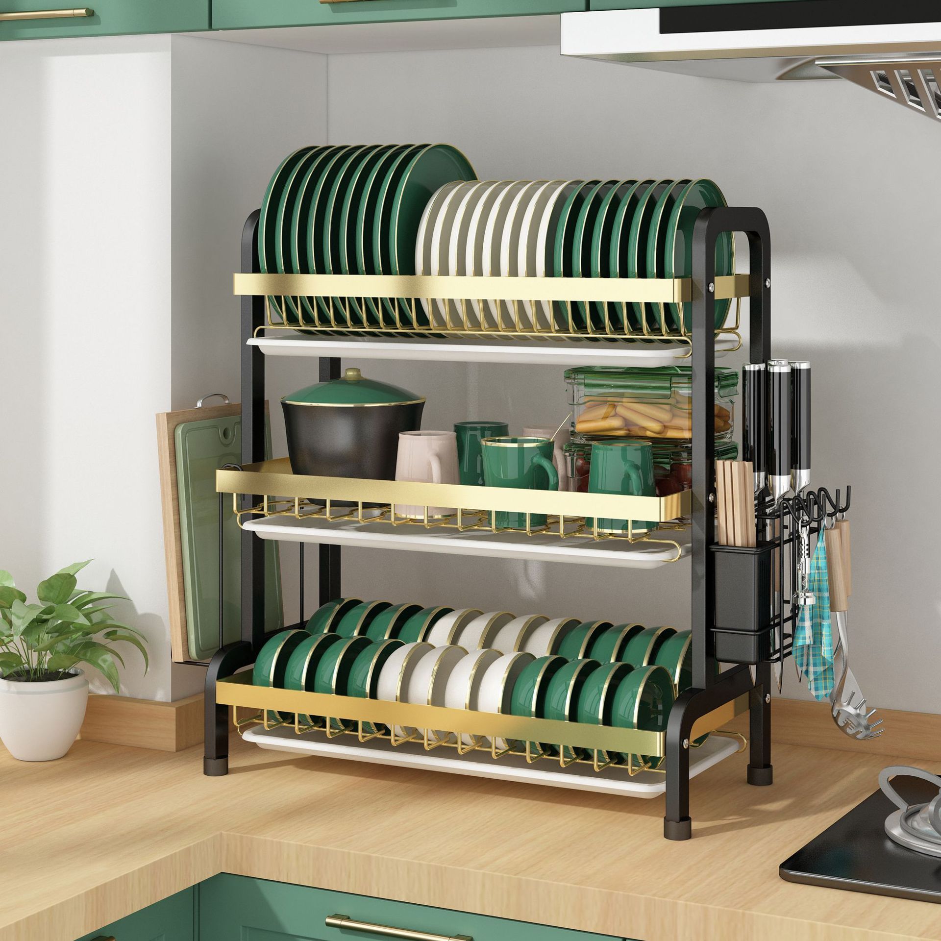 Drain rack household dish rack storage box cupboard thumbnail