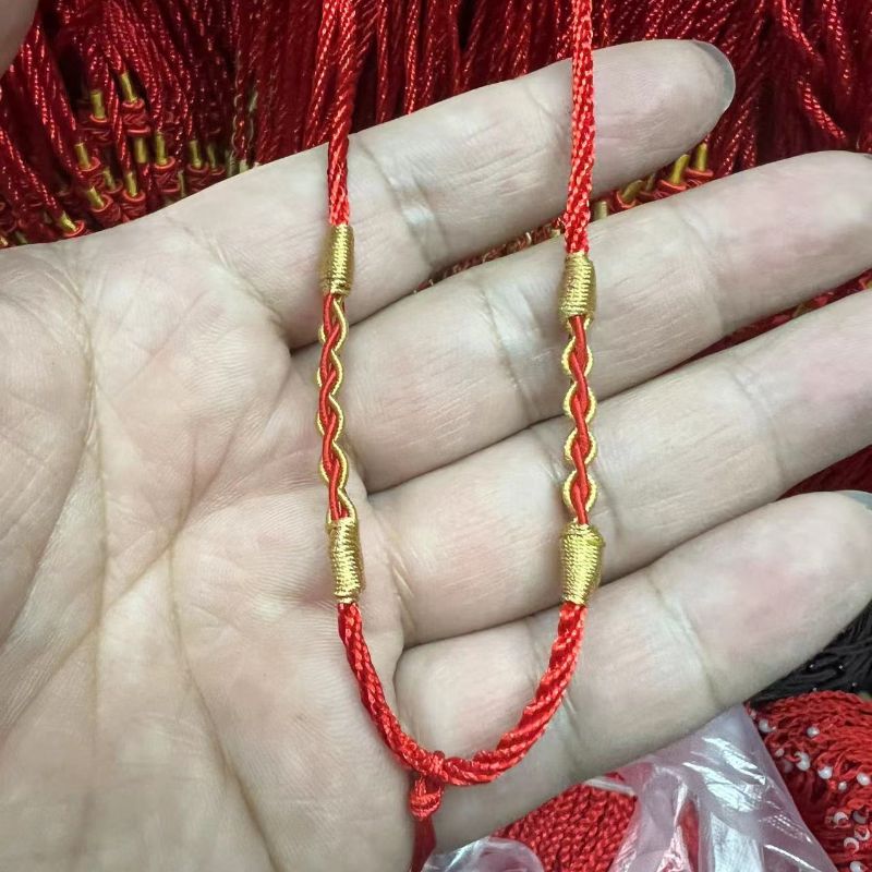 3mm string hand-woven twisted knot, adjustable pendant, red string necklace details Picture