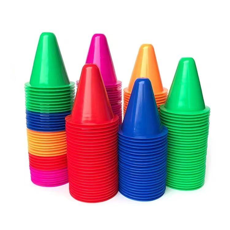 Football training equipment logo bucket obstacle ice cream cone plate basketball children Taekwondo equipment 8cm roller skating pole 8cm high, thickened and heavier, environmentally friendly PE, roller skating bucket suitable for children details Picture