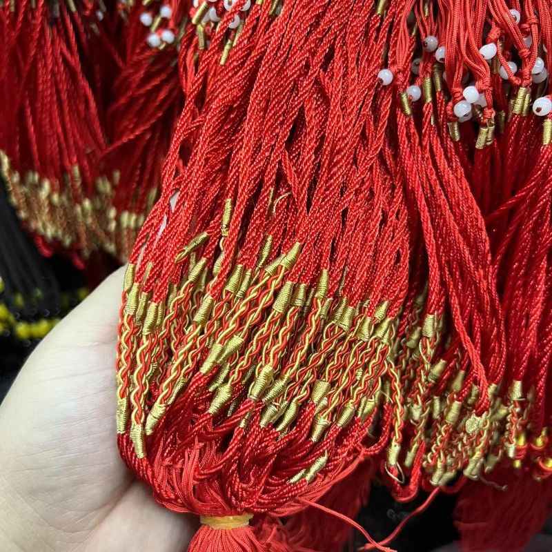 3mm string hand-woven twisted knot, adjustable pendant, red string necklace Item Picture