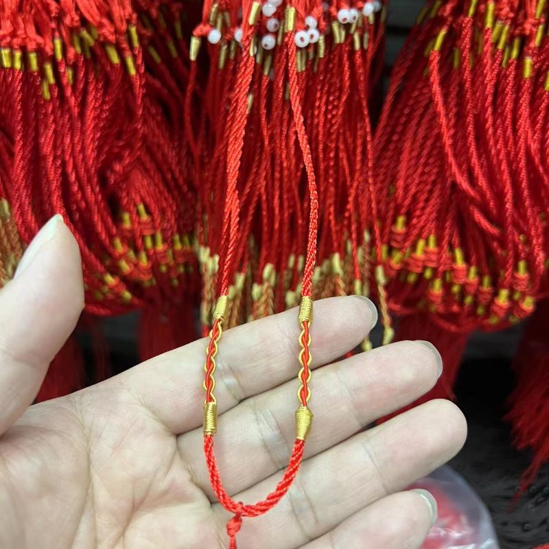 3mm string hand-woven twisted knot, adjustable pendant, red string necklace