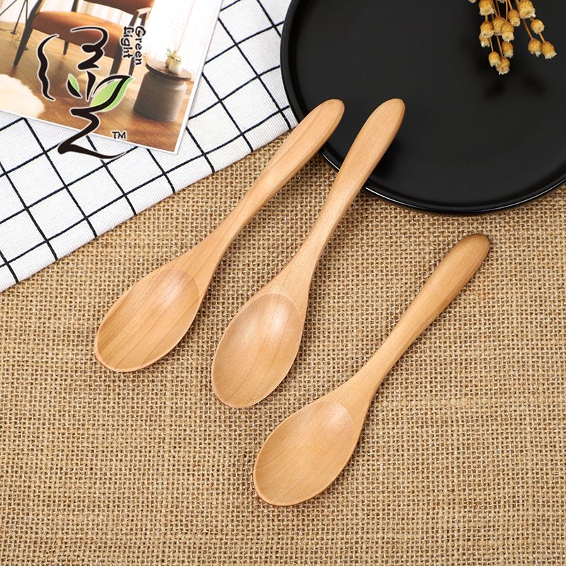 Old lacquer half round handle spoon 15*3.3cm coffee spoon hot pot seasoning spoon stirring rod small spoon  thumbnail