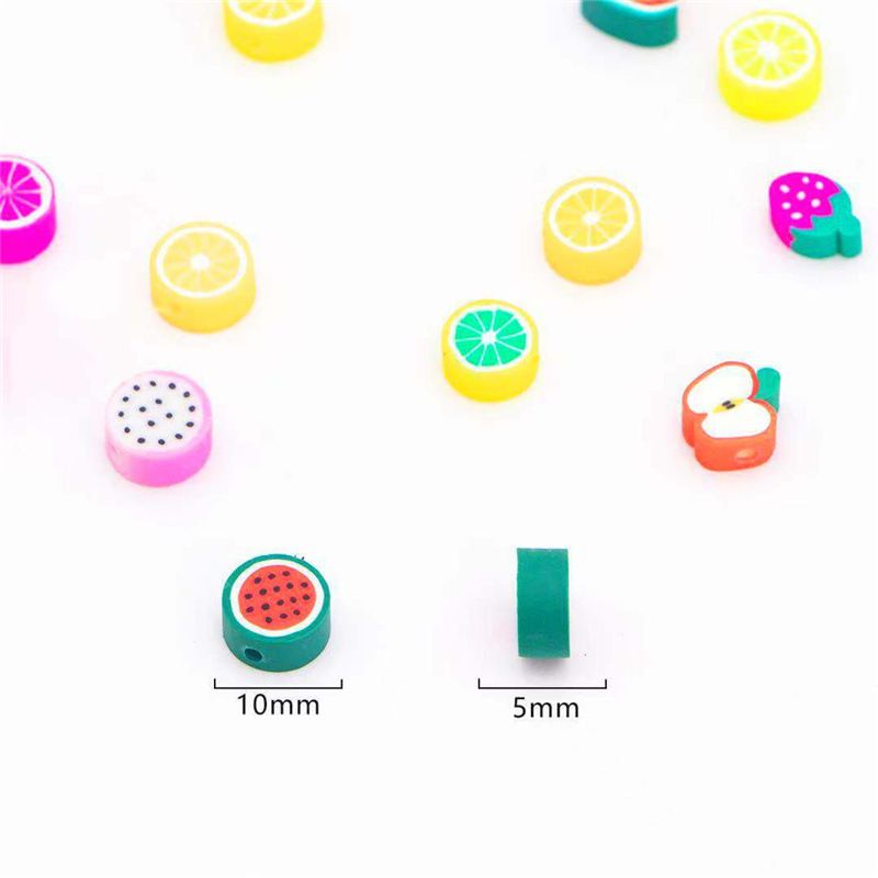 DIY 手链 项链 软陶水果切片5*10MM 可定制材料工艺品饰品配件白底实物图
