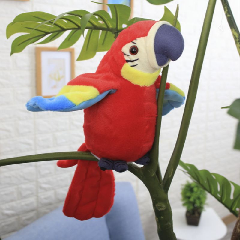 Dancing parrots sand sculptors wriggling plush parrots dancing toys singing and glowing Specification drawing