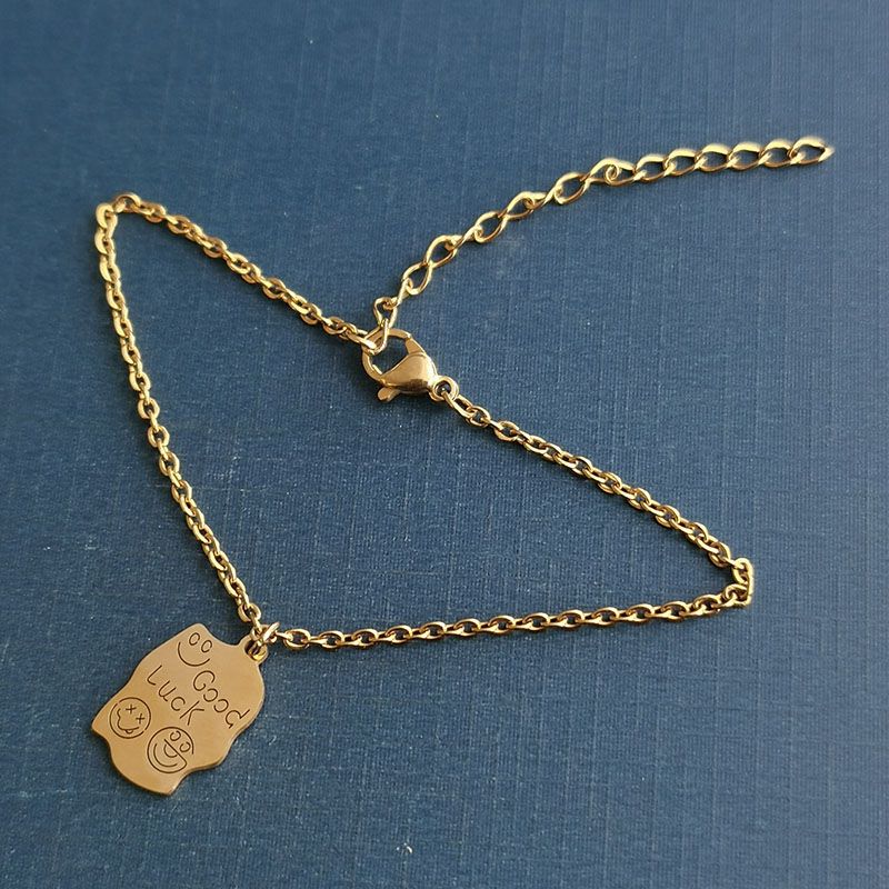 GoodLucky necklace for women, French design with English letters, collarbone chain, cold style Item Picture