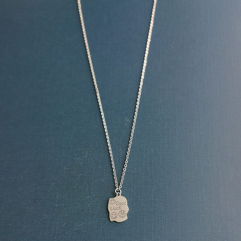 GoodLucky necklace for women, French design with English letters, collarbone chain, cold style details Picture