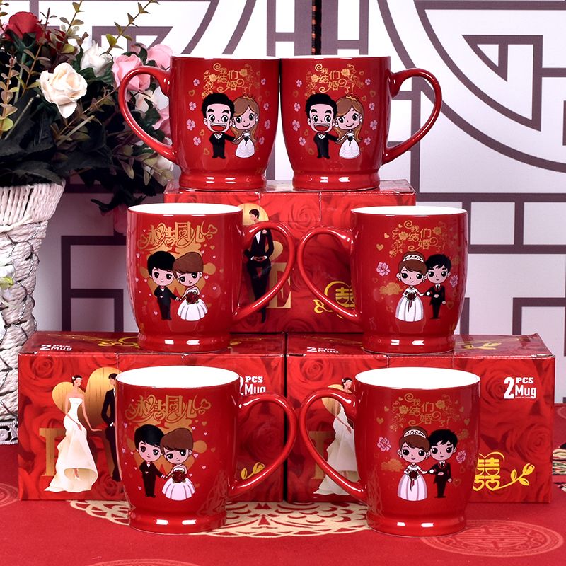 Spot Couple Mug Wedding Festival Festival Supplies Cartoon Creative Wholesale
