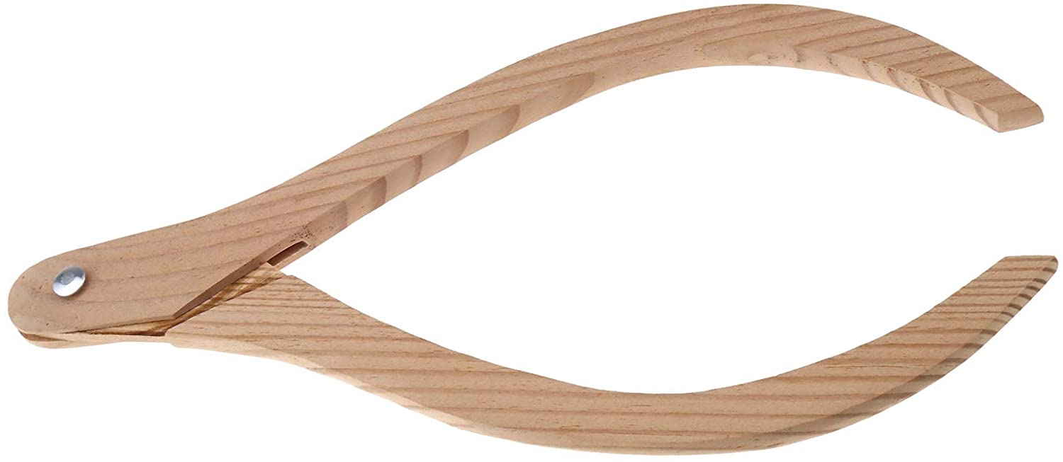 Adjustable metal wing-shaped nut, wooden caliper and wooden clamp for measuring clay sculptures details Picture