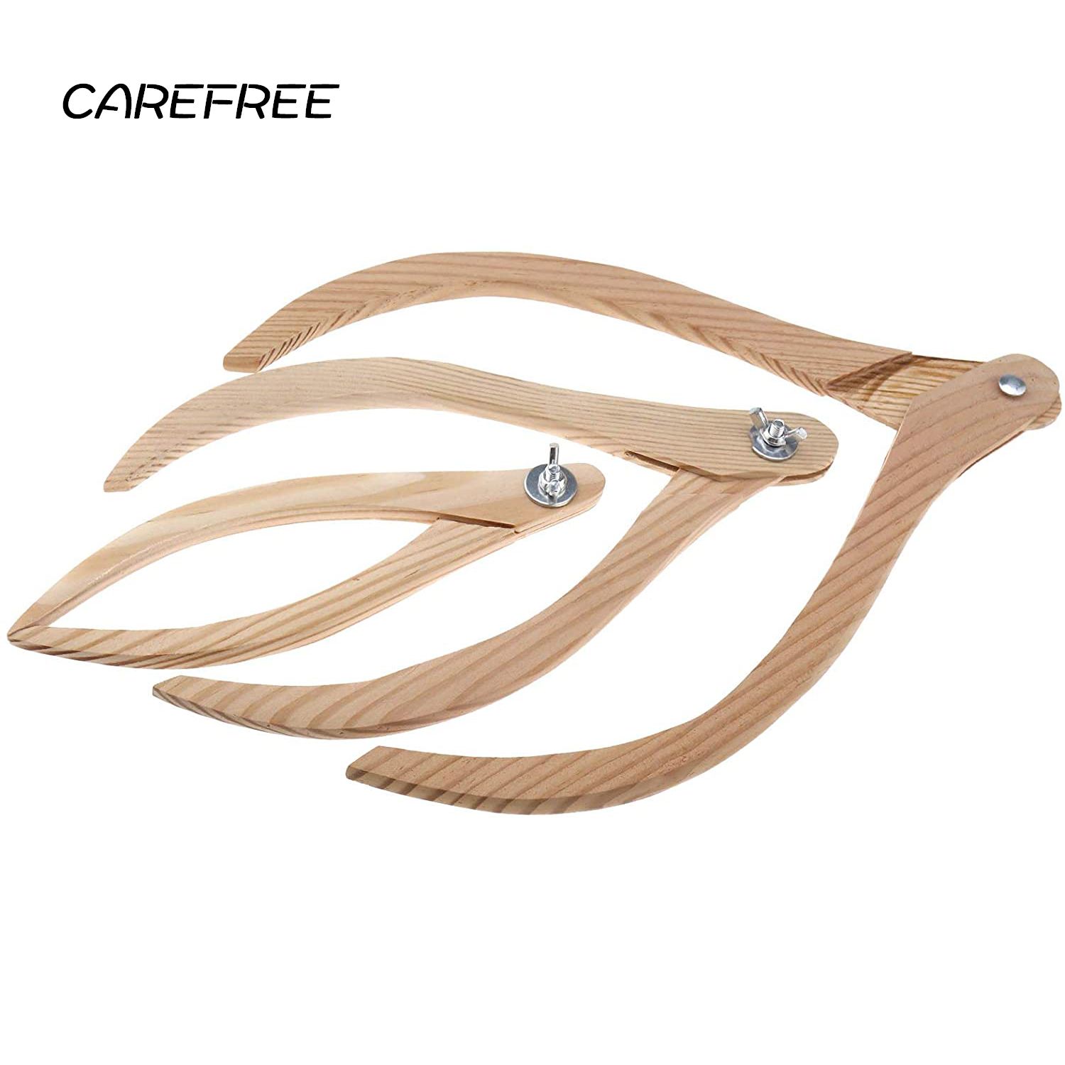 Adjustable metal wing-shaped nut, wooden caliper and wooden clamp for measuring clay sculptures