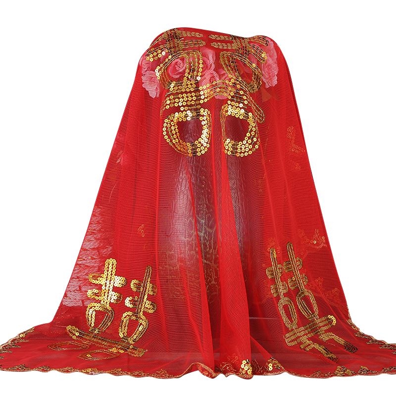 Wedding Cover Five Xi Cover Glitter Embroidery Cover Wedding Veil details Picture