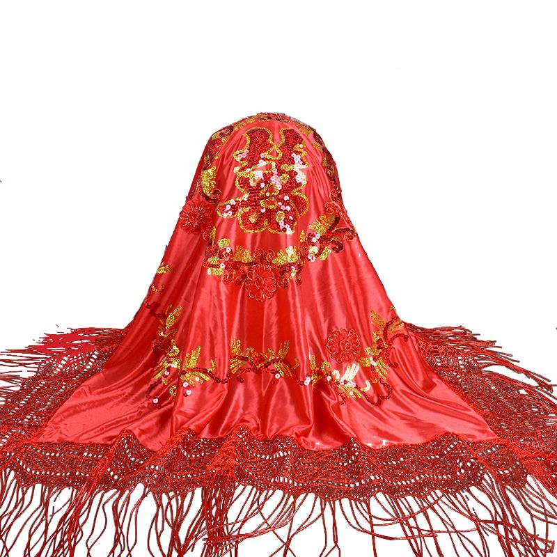 结婚盖头/新娘盖头/缎布盖头白底实物图