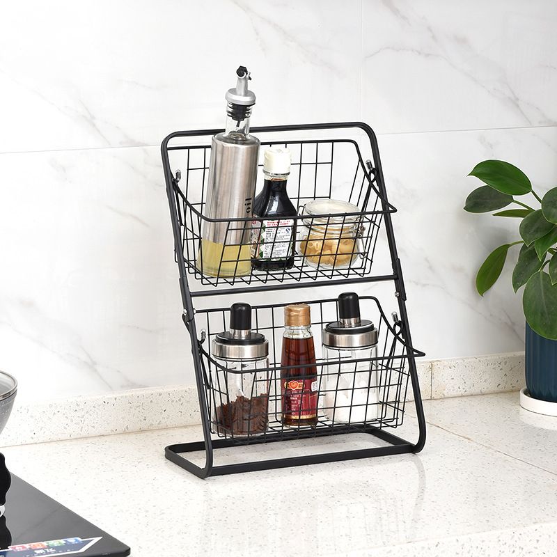 Two-layer mini cradle shelf countertop seasoning rack thumbnail