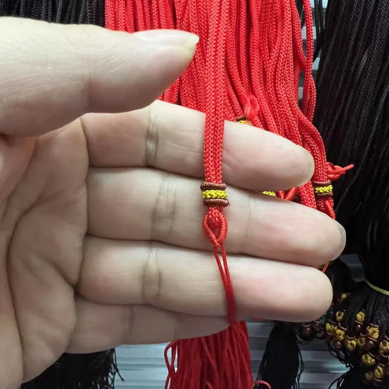 0.5 Hand-made golden yellow coil adjustable with pull loop simple necklace pendant lanyard details Picture