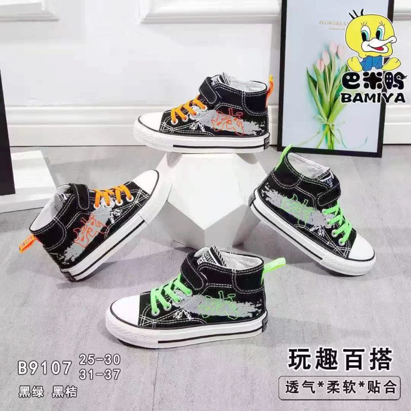 新款百搭儿童休闲鞋运动鞋耐穿防臭系带潮流帆布鞋懿杰鞋业4547