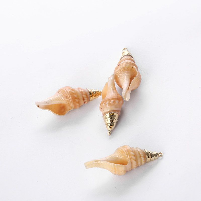New gold edge shell jewelry accessories DIY bracelet, small conch necklace, earrings, pendant, creative jewelry pendant details Picture