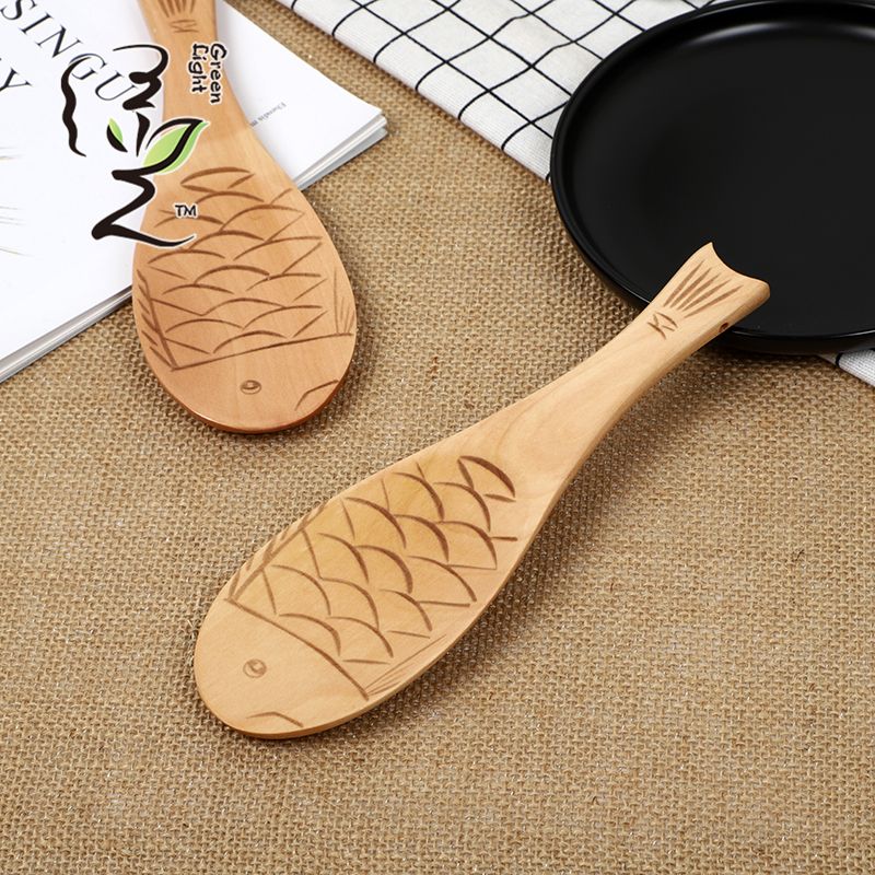 Komu fish-patterned rice spoon 20*7.5CM Creative rice spatula rice spoon rice cooker rice spoon non-stick pan 2 rice spoons Application Scenario