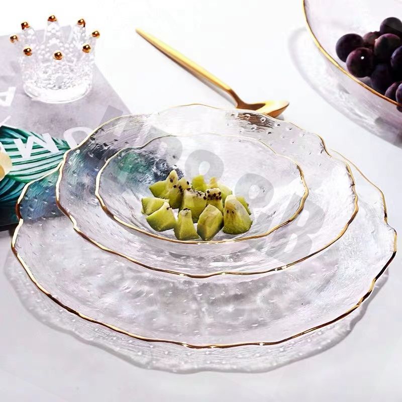 Glass Bowl Gold Rim