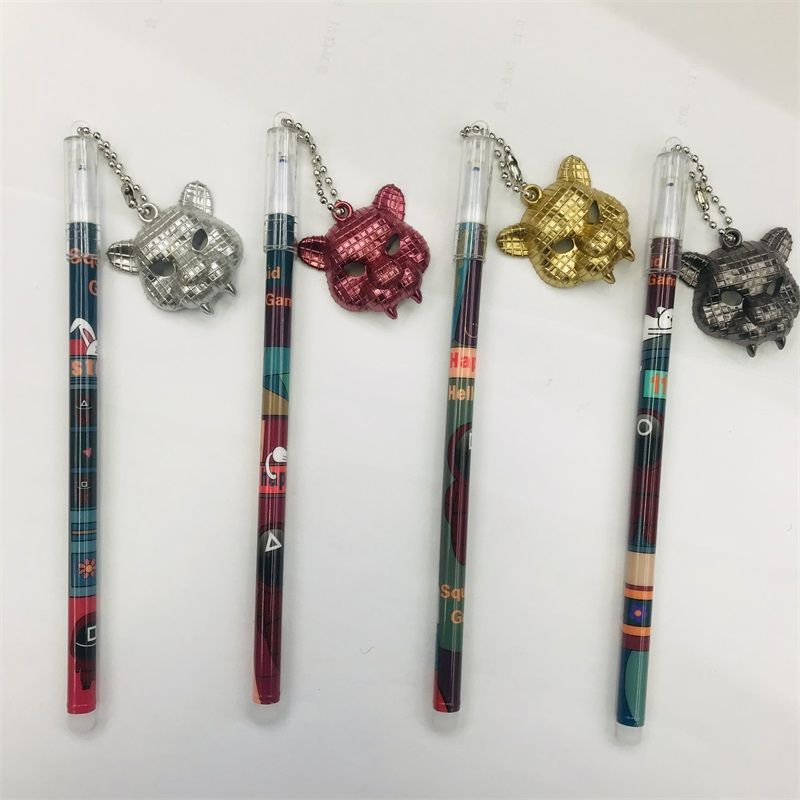 Creative personality Panda head pendant Unisex pen Male Unisex pen Blue Ink pen Student award stationery gifts