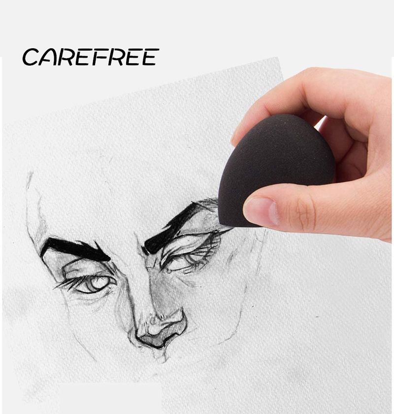 Boceto bola de esponja forma de gota de agua arte amasar frotar algodón esponja herramienta cabeza de dibujo bola de esponja frotar dibujo huevo