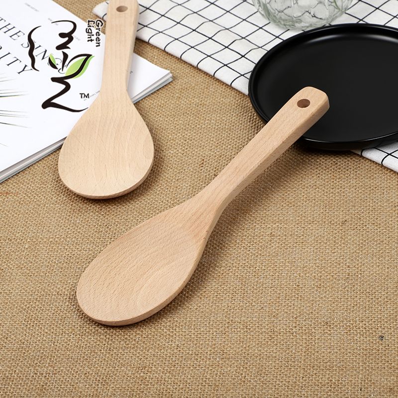 Beech wood rice spoon 23*7.5CM frying pan flat spatula rice spoon digging rice spoon rice cooker rice spoon non-stick pan 2 rice spoons Specification drawing