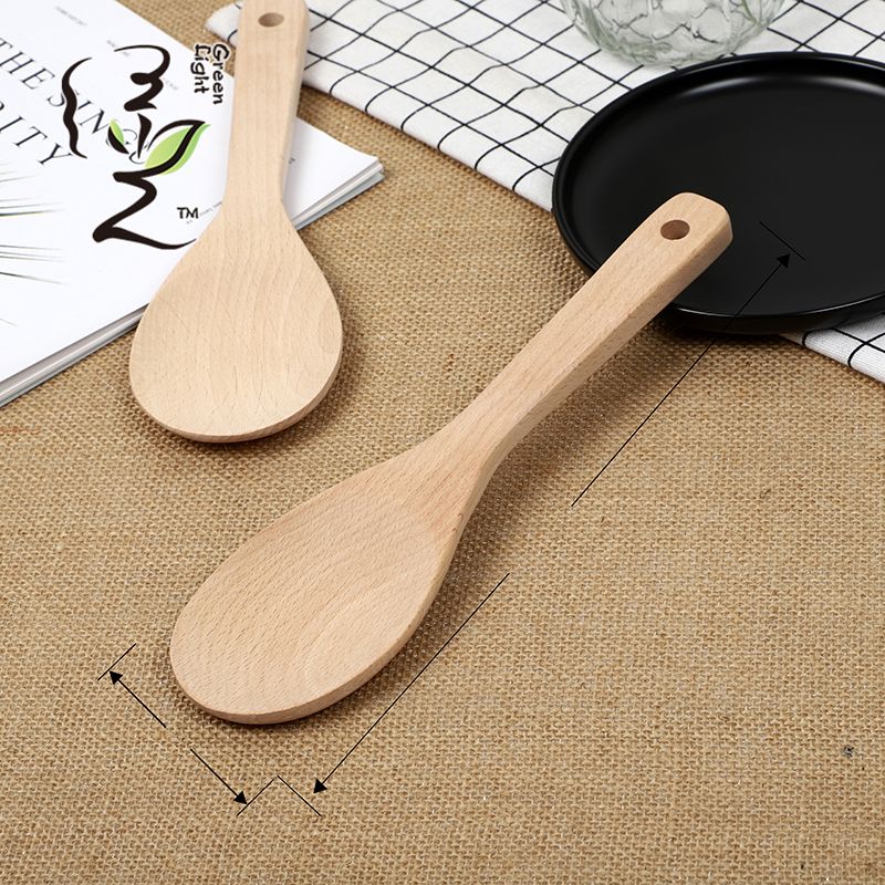 Beech wood rice spoon 23*7.5CM frying pan flat spatula rice spoon digging rice spoon rice cooker rice spoon non-stick pan 2 rice spoons Application Scenario