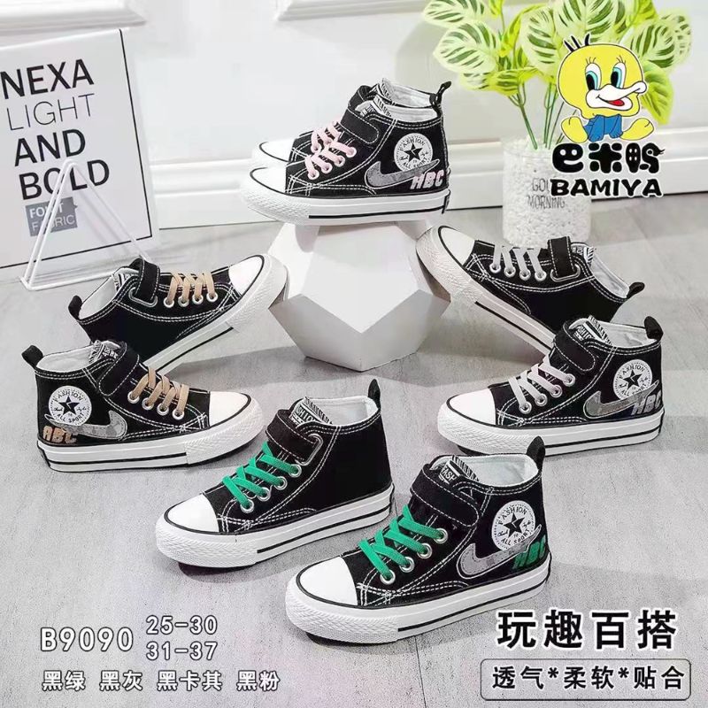新款百搭儿童休闲鞋运动鞋耐穿防臭系带潮流帆布鞋懿杰鞋业4550