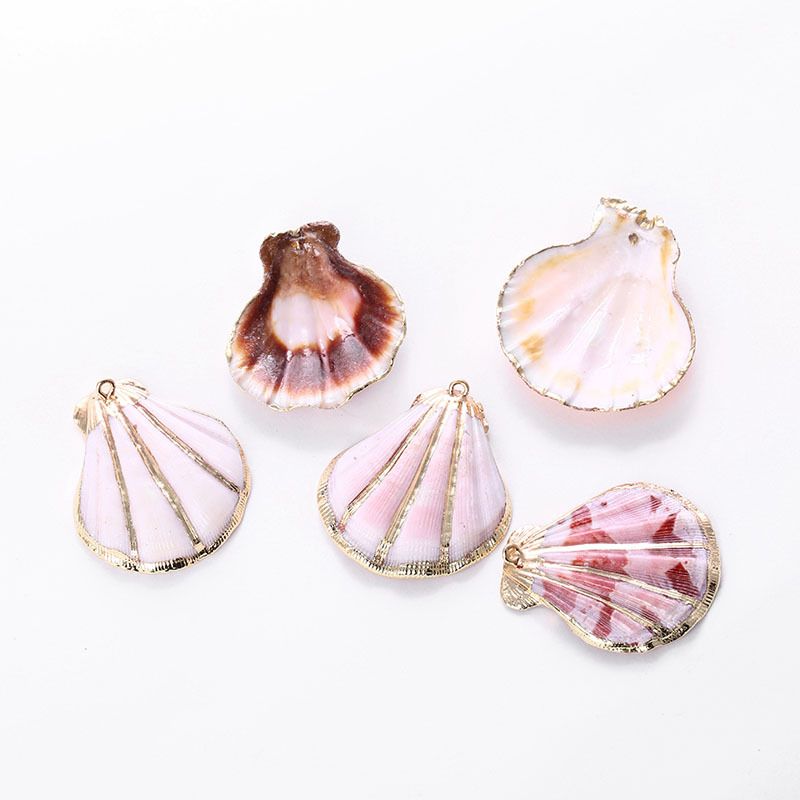Gold-rimmed natural shell jewelry accessories, niche and light luxury necklaces, pendants, diy handcrafted earrings, wholesale Item Picture