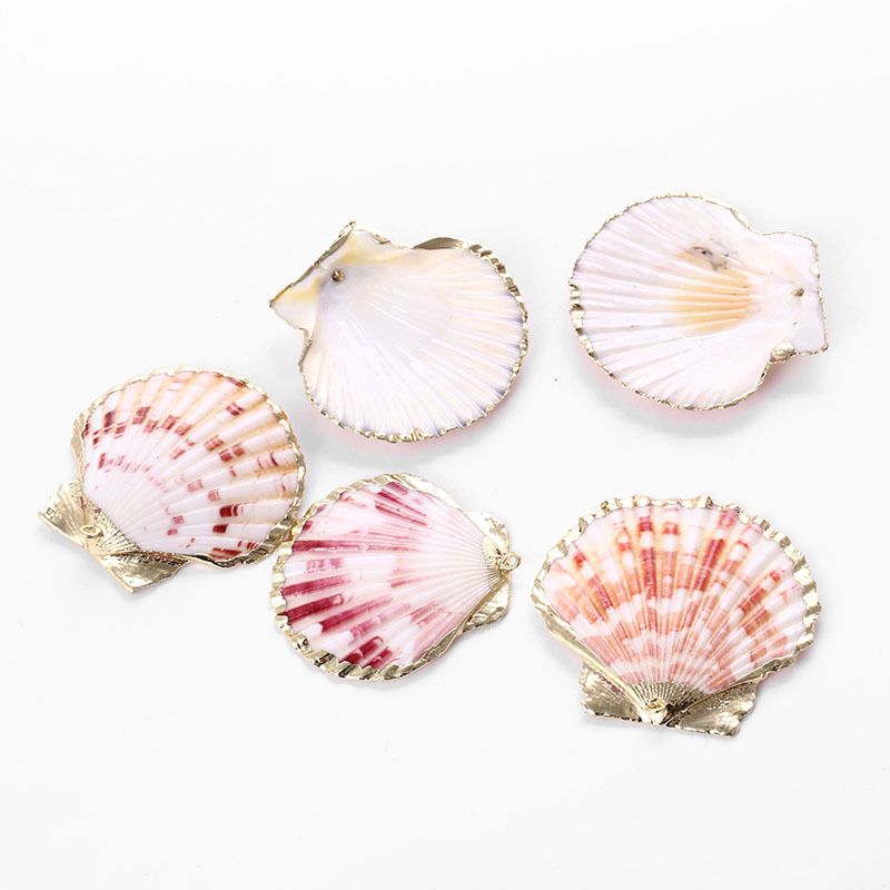 Gold-rimmed natural shell jewelry accessories, niche and light luxury necklaces, pendants, diy handcrafted earrings, wholesale details Picture