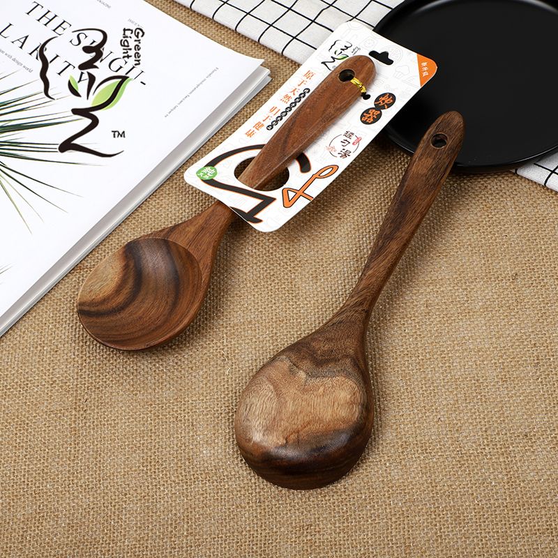 Spatula, oak wood spoon 24.5*7.5, large soup spoon, solid wood texture, kitchen cooking spatula, household wooden spoon, salad spoon, rice mixing spoon details Picture