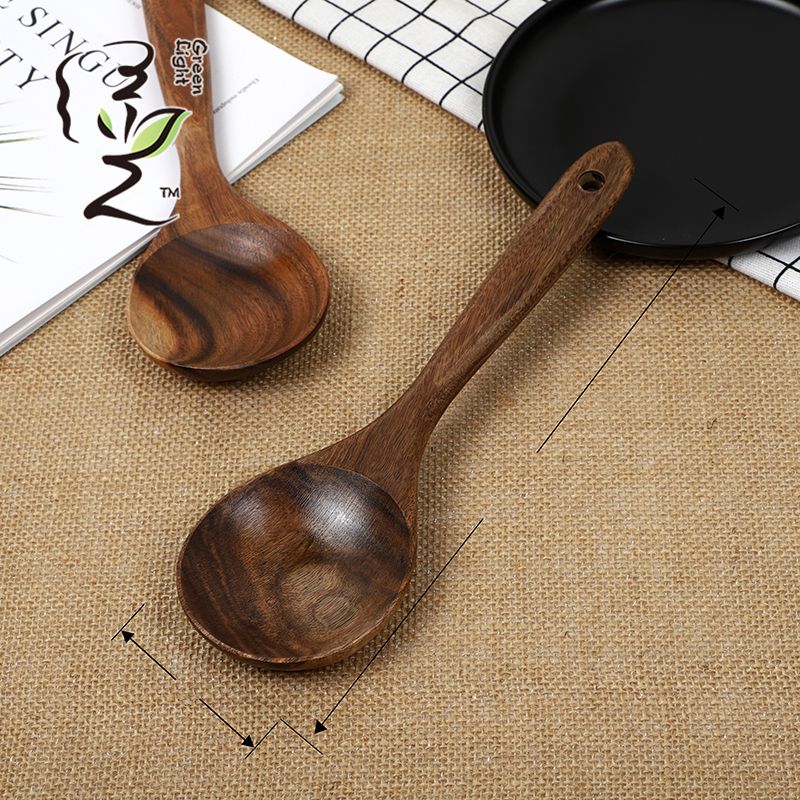 Spatula, oak wood spoon 24.5*7.5, large soup spoon, solid wood texture, kitchen cooking spatula, household wooden spoon, salad spoon, rice mixing spoon Specification image