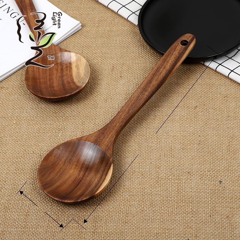 Acacia wooden spoon 31*8CM, large soup spoon, high-quality solid wood kitchen cooking spatula, household wooden spoon, salad spoon, rice mixing spoon Specification image