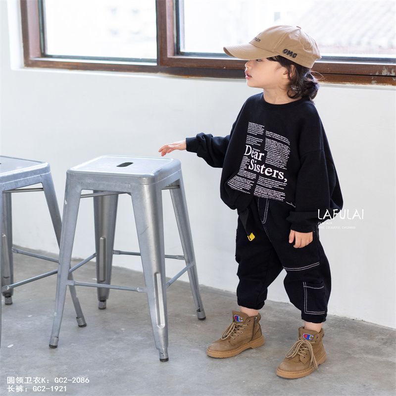 Small Curly Wool New Long Underwear Boutique Set For Children Pure Cotton Warm Thin Cotton Autumn And Winter Cotton Sweater 77 details Picture