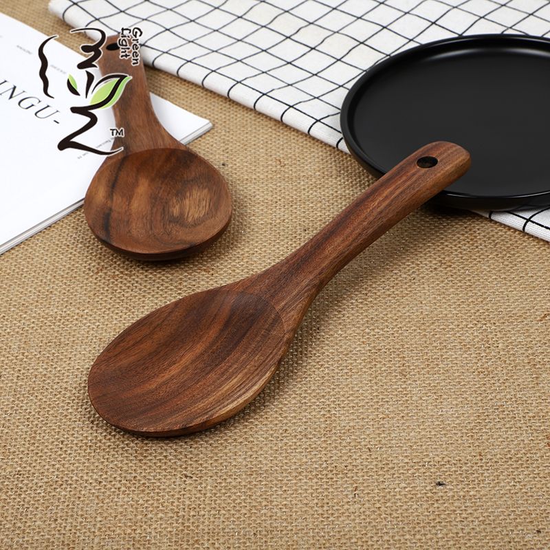Acacia wood strainer, large soup spoon, high-quality solid wood kitchen cooking spatula, household wooden spoon, salad spoon, rice mixing spoon Application Scenario
