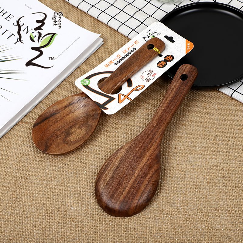 Acacia wood strainer, large soup spoon, high-quality solid wood kitchen cooking spatula, household wooden spoon, salad spoon, rice mixing spoon details Picture
