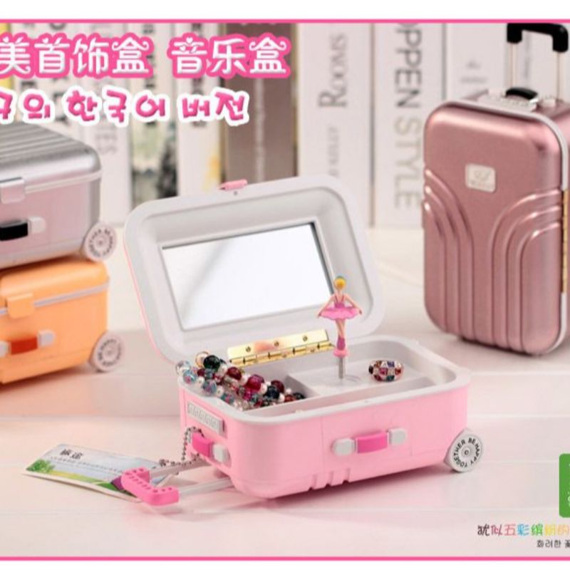 拉杆行李箱音乐盒 桌面摆件朋友生日礼物八音盒 会跳舞的女孩详情图5