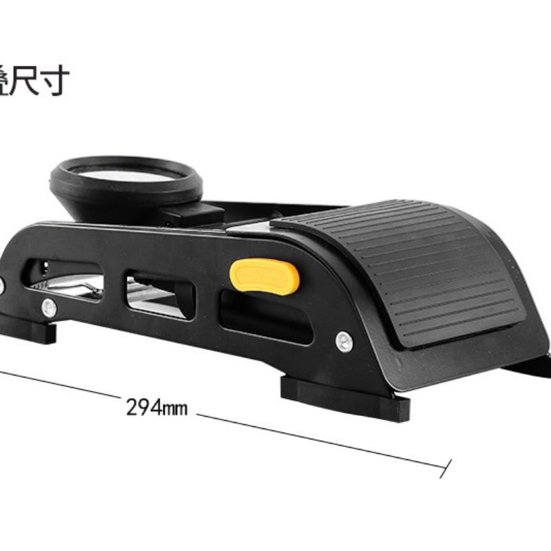 4512 Bicycle double-cylinder pedal air pump with pressure gauge, folding car, motorcycle, bicycle pedal air pump, air pump details Picture