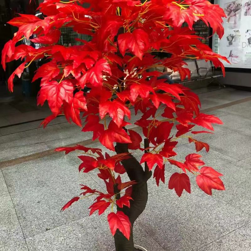 仿真植物墙绿植墙门头墙面假花墙装饰花草盆栽插花叶子假花草枫树