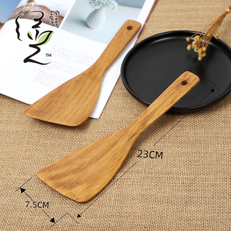 Green Light high-end premium rice spoon 23*7.8CM small inclined spatula, wooden rice serving spoon, rice digging spatula, rice cooker spatula Application Scenario