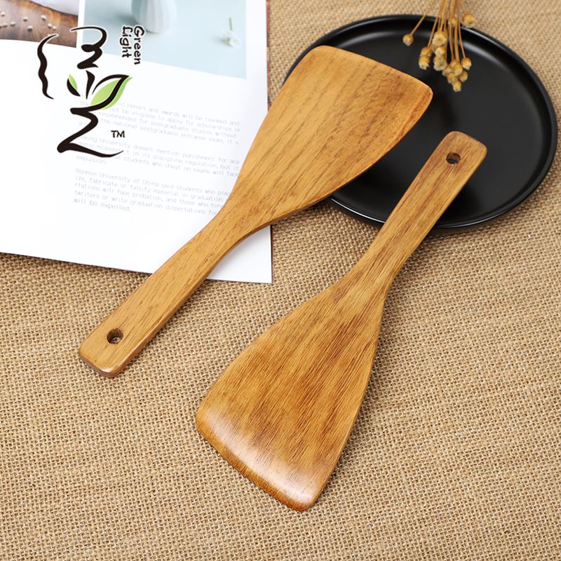 Green Light high-end premium rice spoon 23*7.8CM small inclined spatula, wooden rice serving spoon, rice digging spatula, rice cooker spatula details Picture