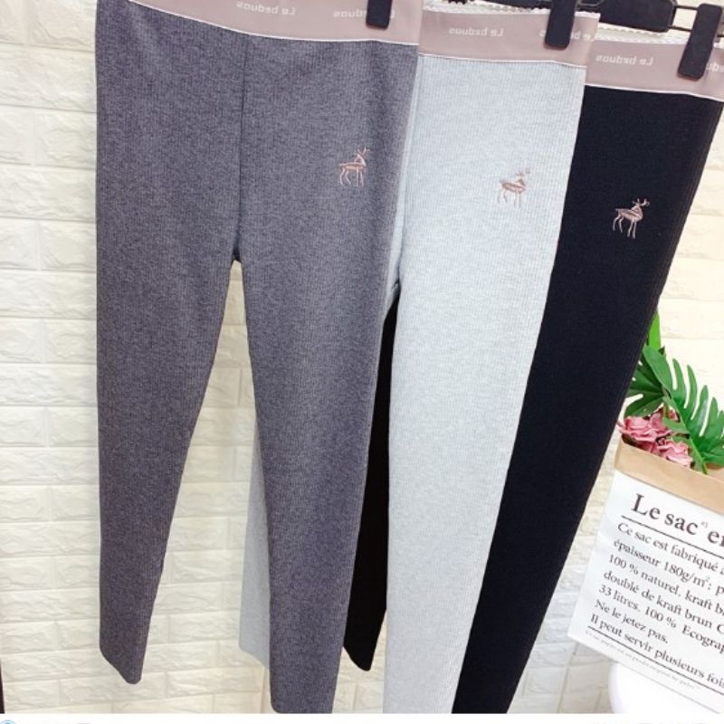 New style of leggings for women to wear outside in autumn and winter, with fleece, slimming and form-fitting pure cotton leggings
