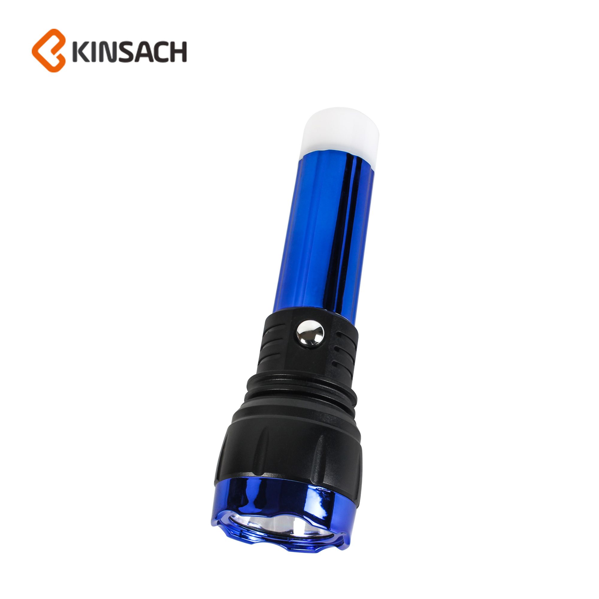 Plastic rechargeable flashlight with taillight flashlight led Household outdoor plastic flashlight