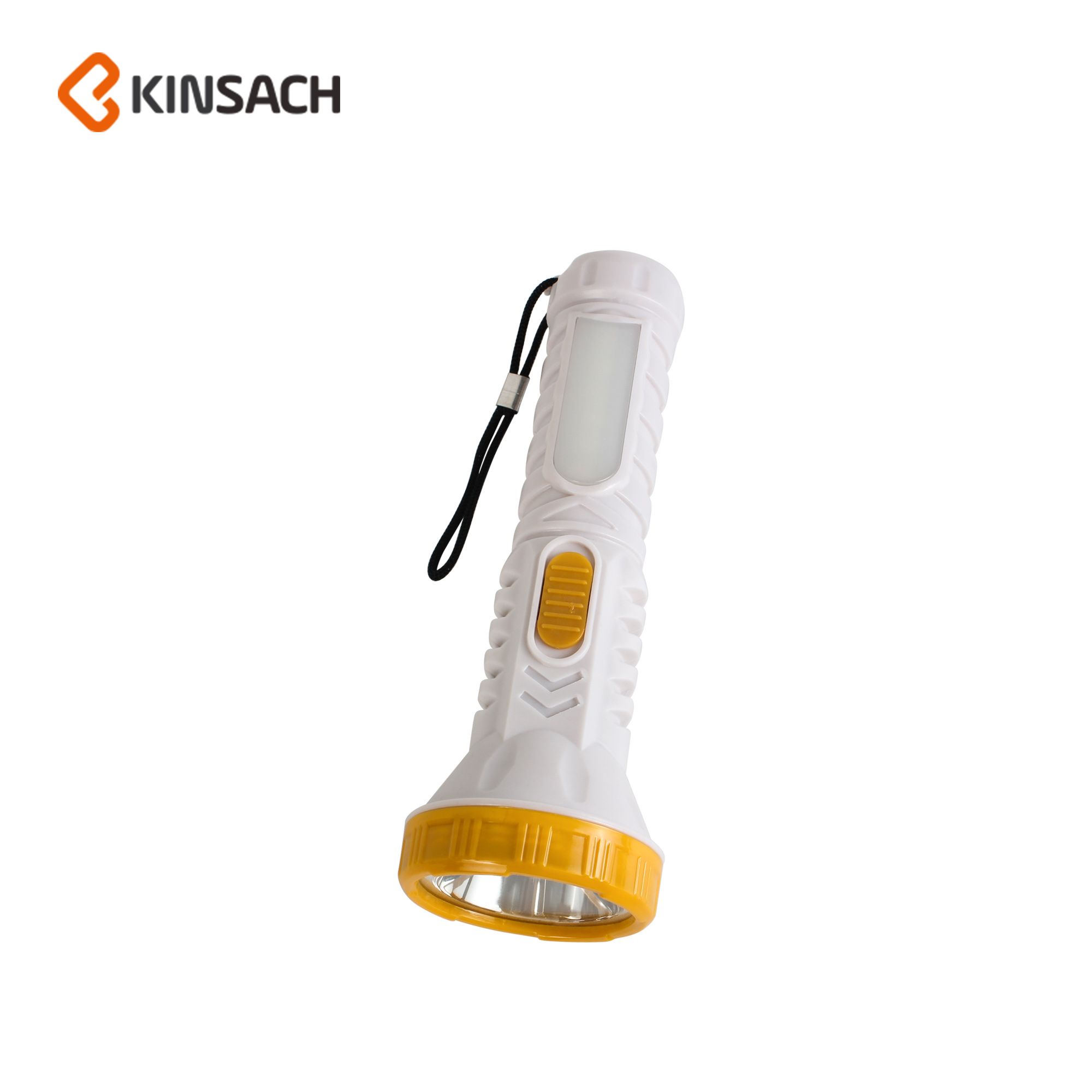 Plastic rechargeable flashlight with side light flashlight led Household outdoor plastic flashlight