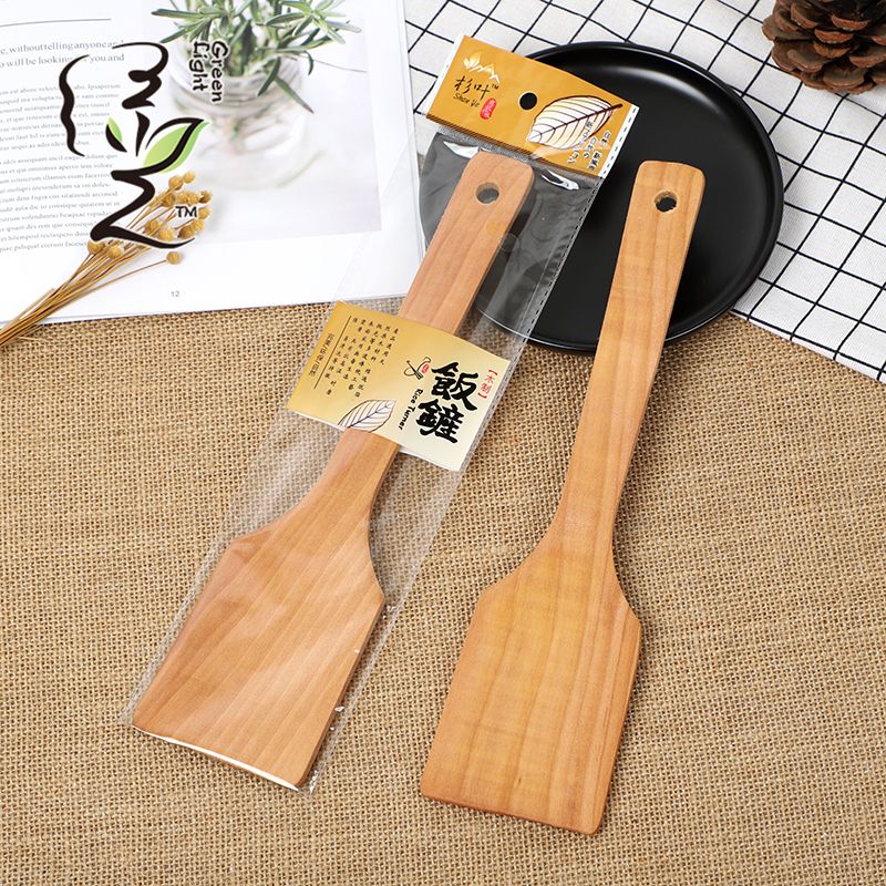 Solid wood spatula 27*7.5CM non-stick pan spatula, household non-stick pan spatula, wooden spoon, high-temperature resistant wooden cooking spatula thumbnail