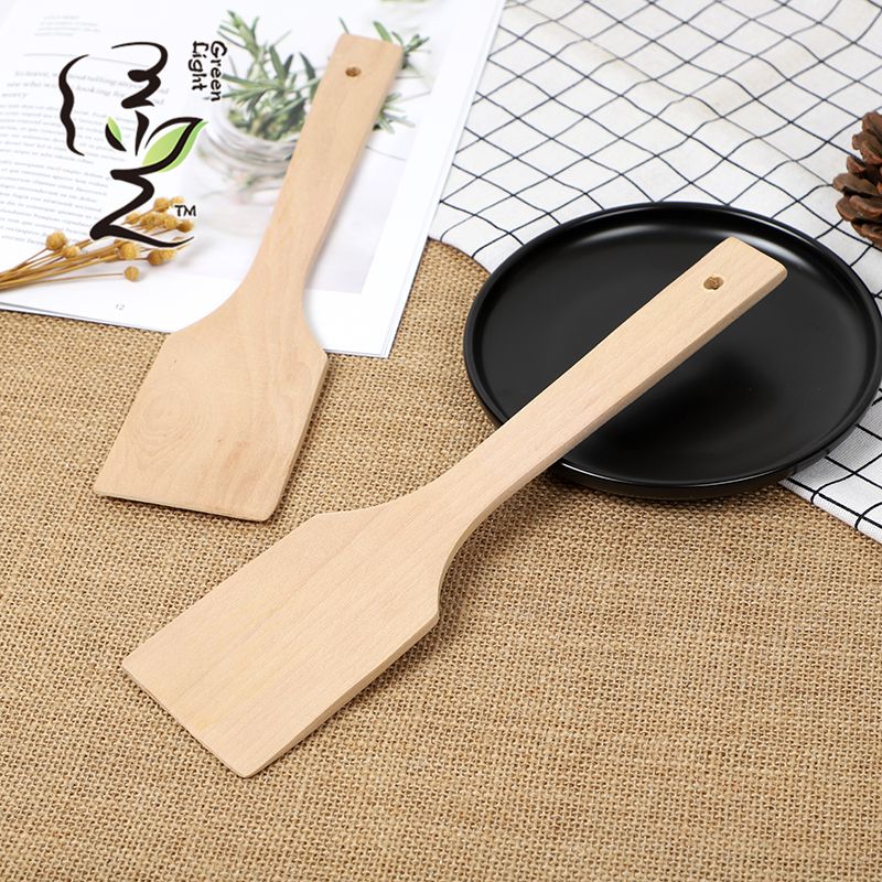 Solid wood unpainted spatula, 27*7.5CM, non-stick spatula, household non-stick spatula, wooden spoon, high-temperature resistant wooden cooking spatula Specification drawing