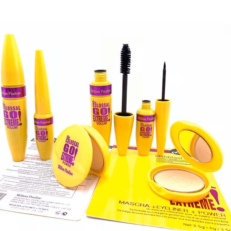 Wholesale Waterproof Lasting Mascara+Eyeliner+Pressed Powder Fashion Eye and Face Beauty Makeup Set thumbnail