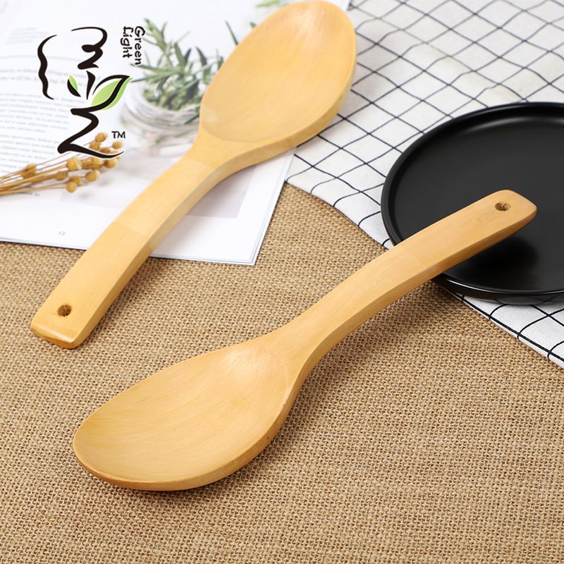 Solid wood long soup spoon 27*7.5CM, long-handled wooden soup spoon, household wooden spoon, large soup spoon, Japanese ramen spoon, and spoon for serving porridge and rice Specification image