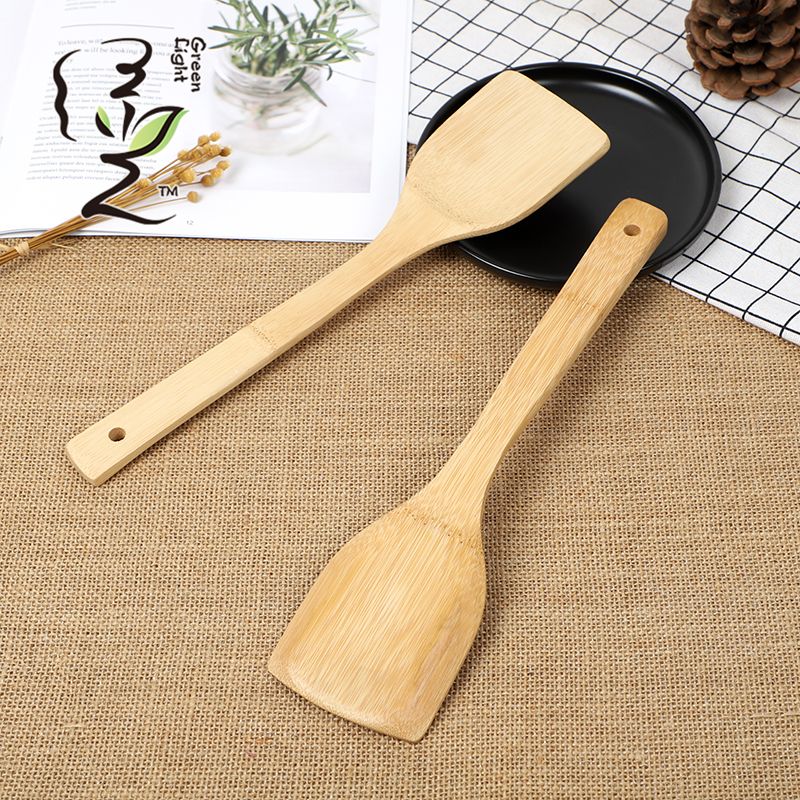 Spatula, bamboo spatula, Chinese spatula, 30*7.5CM, non-stick pan spatula, household non-stick pan spatula, wooden spoon, high-temperature resistant wooden cooking spatula details Picture