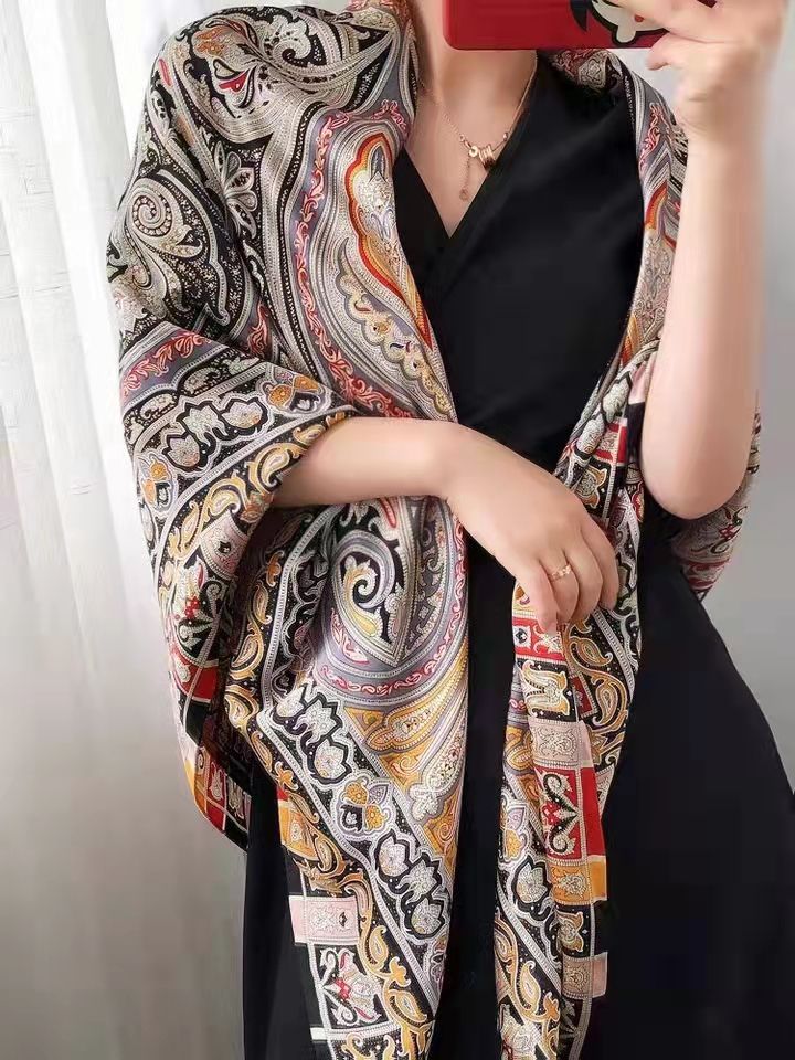 Shawl With Hair Plaid Square Scarf 908 Specification drawing