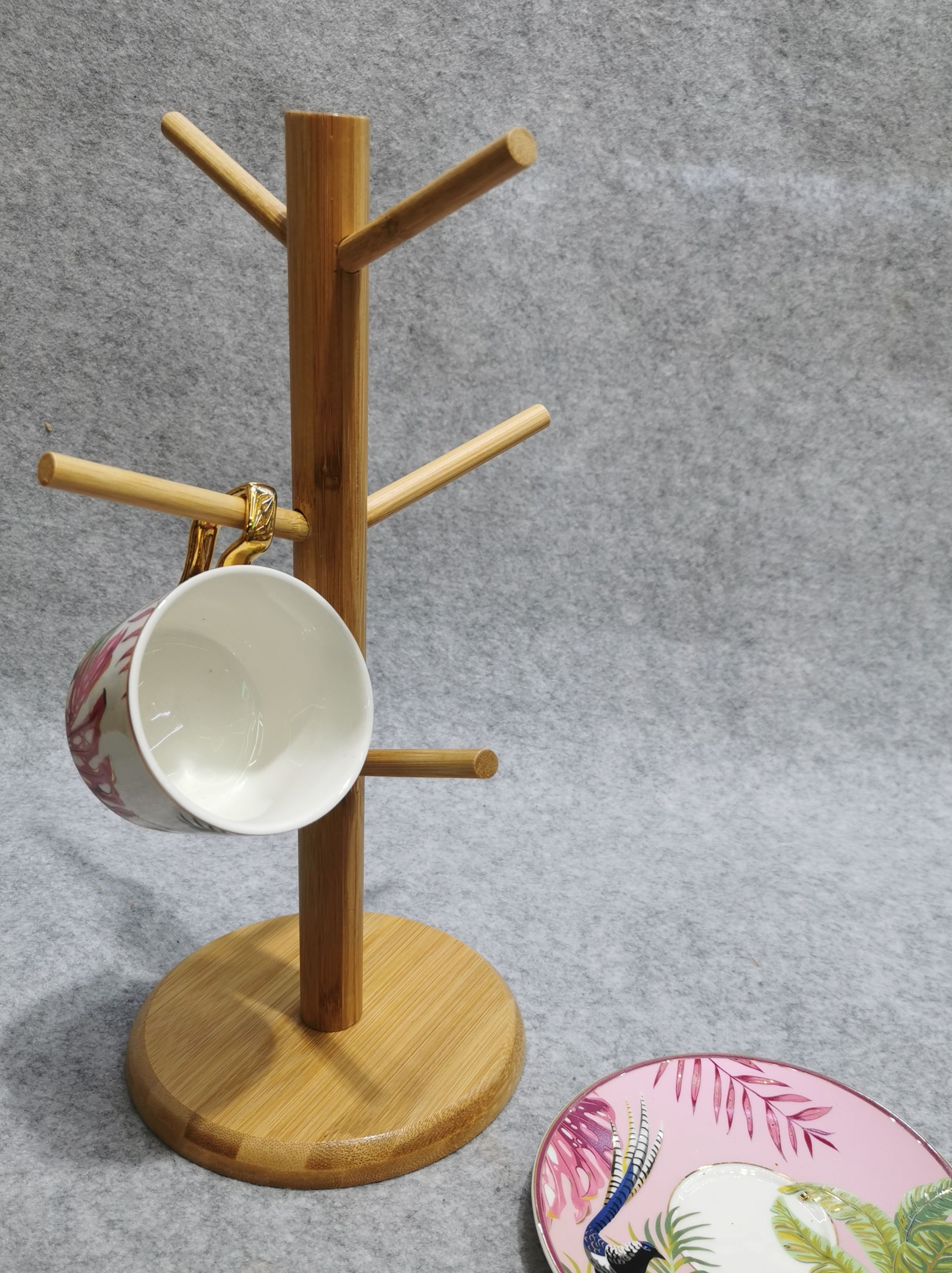 捷豪竹木竹制日式创意茶杯沥水厨房家用木制收纳水杯倒挂置物架详情图3